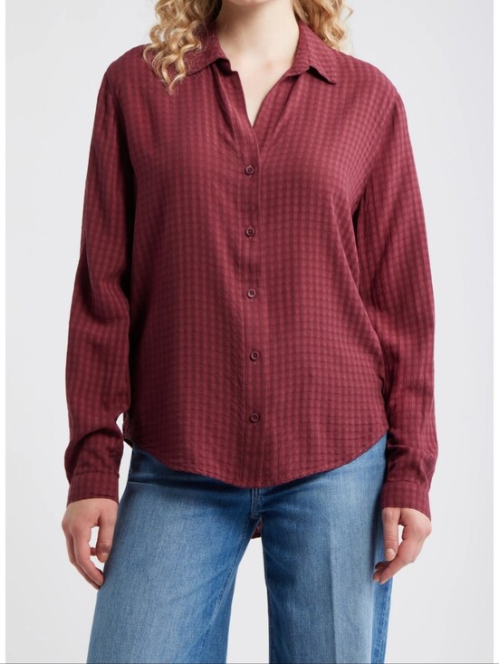 cloth & stone Tops - Cloth & Stone Classic Button Up Shirt In Merlot Harvest Size Medium